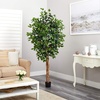 image:imageNearly Natural 3 ft Artificial Ficus Tree with Natural Wood Trunks6ft