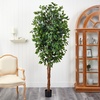 image:imageNearly Natural 3 ft Artificial Ficus Tree with Natural Wood Trunks7ft