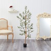 image:imageNearly Natural 3 ft Artificial Olive Tree with Natural Trunk for Decor4ft 6in