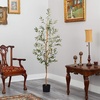 image:imageNearly Natural 3 ft Artificial Olive Tree with Natural Trunk for Decor5ft 6in