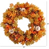 image:imageNearly Natural 30 in Artificial Autumn Pumpkin Maple Leaf Wreath Wall Decor