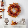 image:imageNearly Natural 30 in Artificial Fall Sunflower Wreath for Front Door DecorOrange