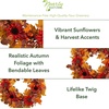 image:imageNearly Natural 30 in Artificial Fall Sunflower Wreath for Front Door DecorOrange