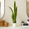 image:imageNearly Natural 30 in Artificial Sansevieria Plant Yellow Border Room Decor