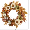 image:imageNearly Natural 30in Autumn Sunflower White Pumpkin and Berries Artificial Fall Wreath