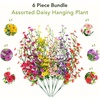 image:imageNearly Natural 30in UV Resistant Artificial Daisy Hanging Plant IndoorOutdoor  Set of 6Assorted 1