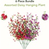 image:imageNearly Natural 30in UV Resistant Artificial Daisy Hanging Plant IndoorOutdoor  Set of 6Assorted 2