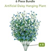 image:imageNearly Natural 30in UV Resistant Artificial Daisy Hanging Plant IndoorOutdoor  Set of 6Blue