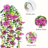 image:imageNearly Natural 30in UV Resistant Artificial Daisy Hanging Plant IndoorOutdoor  Set of 6Light Purple