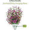 image:imageNearly Natural 30in UV Resistant Artificial Daisy Hanging Plant IndoorOutdoor  Set of 6Light Purple