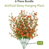 image:imageNearly Natural 30in UV Resistant Artificial Daisy Hanging Plant IndoorOutdoor  Set of 6Orange
