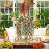 image:imageNearly Natural 30in UV Resistant Artificial Daisy Hanging Plant IndoorOutdoor  Set of 6Pink
