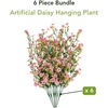 image:imageNearly Natural 30in UV Resistant Artificial Daisy Hanging Plant IndoorOutdoor  Set of 6Pink