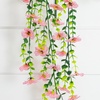image:imageNearly Natural 30in UV Resistant Artificial Daisy Hanging Plant IndoorOutdoor  Set of 6Pink