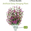 image:imageNearly Natural 30in UV Resistant Artificial Daisy Hanging Plant IndoorOutdoor  Set of 6Purple