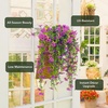 image:imageNearly Natural 30in UV Resistant Artificial Daisy Hanging Plant IndoorOutdoor  Set of 6Purple