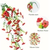 image:imageNearly Natural 30in UV Resistant Artificial Daisy Hanging Plant IndoorOutdoor  Set of 6Red