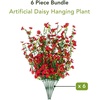 image:imageNearly Natural 30in UV Resistant Artificial Daisy Hanging Plant IndoorOutdoor  Set of 6Red