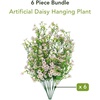 image:imageNearly Natural 30in UV Resistant Artificial Daisy Hanging Plant IndoorOutdoor  Set of 6White
