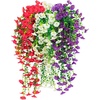 image:imageNearly Natural 30in UV Resistant Artificial Morning Glory Hanging Plant IndoorOutdoor  Set of 6Assorted 2