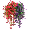 image:imageNearly Natural 30in UV Resistant Artificial Morning Glory Hanging Plant IndoorOutdoor  Set of 6Assorted 3