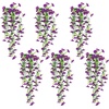 image:imageNearly Natural 30in UV Resistant Artificial Morning Glory Hanging Plant IndoorOutdoor  Set of 6Purple