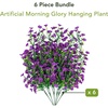 image:imageNearly Natural 30in UV Resistant Artificial Morning Glory Hanging Plant IndoorOutdoor  Set of 6Purple
