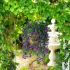 image:imageNearly Natural 30in UV Resistant Artificial Morning Glory Hanging Plant IndoorOutdoor  Set of 6Purple