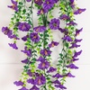 image:imageNearly Natural 30in UV Resistant Artificial Morning Glory Hanging Plant IndoorOutdoor  Set of 6Purple