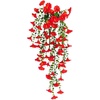 image:imageNearly Natural 30in UV Resistant Artificial Morning Glory Hanging Plant IndoorOutdoor  Set of 6Red