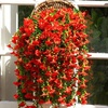 image:imageNearly Natural 30in UV Resistant Artificial Morning Glory Hanging Plant IndoorOutdoor  Set of 6Red