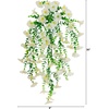 image:imageNearly Natural 30in UV Resistant Artificial Morning Glory Hanging Plant IndoorOutdoor  Set of 6White