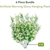 image:imageNearly Natural 30in UV Resistant Artificial Morning Glory Hanging Plant IndoorOutdoor  Set of 6White