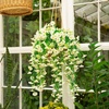 image:imageNearly Natural 30in UV Resistant Artificial Morning Glory Hanging Plant IndoorOutdoor  Set of 6White
