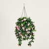 image:imageNearly Natural 34in UV Resistant Artificial Azalea Hanging Basket  Pink Blooms  IndoorOutdoor