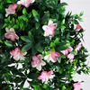 image:imageNearly Natural 34in UV Resistant Artificial Azalea Hanging Basket  Pink Blooms  IndoorOutdoor