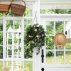 image:imageNearly Natural 34in UV Resistant Artificial Azalea Hanging Basket  Pink Blooms  IndoorOutdoor