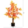 image:imageNearly Natural 3FT Deluxe Autumn Artificial Maple Tree Faux Fall Dcor for Home Decorations for Fall Autumn Thanksgiving and Halloween with Black Nursery Pot