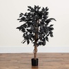 image:imageNearly Natural 3ft Artificial Halloween Black Ficus Tree with Natural Trunk  Indoor Decor for Spooky Gatherings