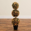image:imageNearly Natural 3ft Autumn Triple Ball Boxwood Topiary Tree with 30 LED Lights