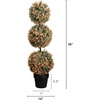 image:imageNearly Natural 3ft Autumn Triple Ball Boxwood Topiary Tree with 30 LED Lights