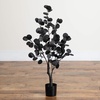 image:imageNearly Natural 3ft PreLit Artificial Halloween Black Eucalyptus Tree with 80 Orange amp Purple LED Lights