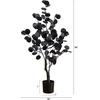 image:imageNearly Natural 3ft PreLit Artificial Halloween Black Eucalyptus Tree with 80 Orange amp Purple LED Lights