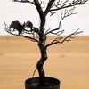image:imageNearly Natural 3ft PreLit Halloween Black Spooky Twig Tree with Bats and 100 Orange amp Purple LED Lights