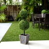 image:imageNearly Natural 3ft UV Resistant Artificial Double Ball Boxwood Topiary with LED Lights in Decorative Planter IndoorOutdoor