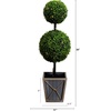 image:imageNearly Natural 3ft UV Resistant Artificial Double Ball Boxwood Topiary with LED Lights in Decorative Planter IndoorOutdoor