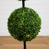 image:imageNearly Natural 3ft UV Resistant Artificial Double Ball Boxwood Topiary with LED Lights in Decorative Planter IndoorOutdoor