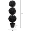 image:imageNearly Natural 3ft UV Resistant Artificial Halloween Black Triple Ball Boxwood Topiary