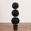 image:imageNearly Natural 3ft UV Resistant Artificial Halloween Black Triple Ball Boxwood Topiary