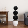 image:imageNearly Natural 3ft UV Resistant Artificial Halloween Black Triple Ball Boxwood Topiary